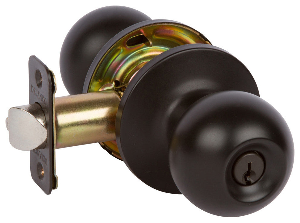Delaney Hardware Belton Keyed Entry Knob Set, Oil Rubbed Bronze