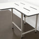 L-Shaped Reversible ADA Transfer Shower Seat w Legs, 28 Inch