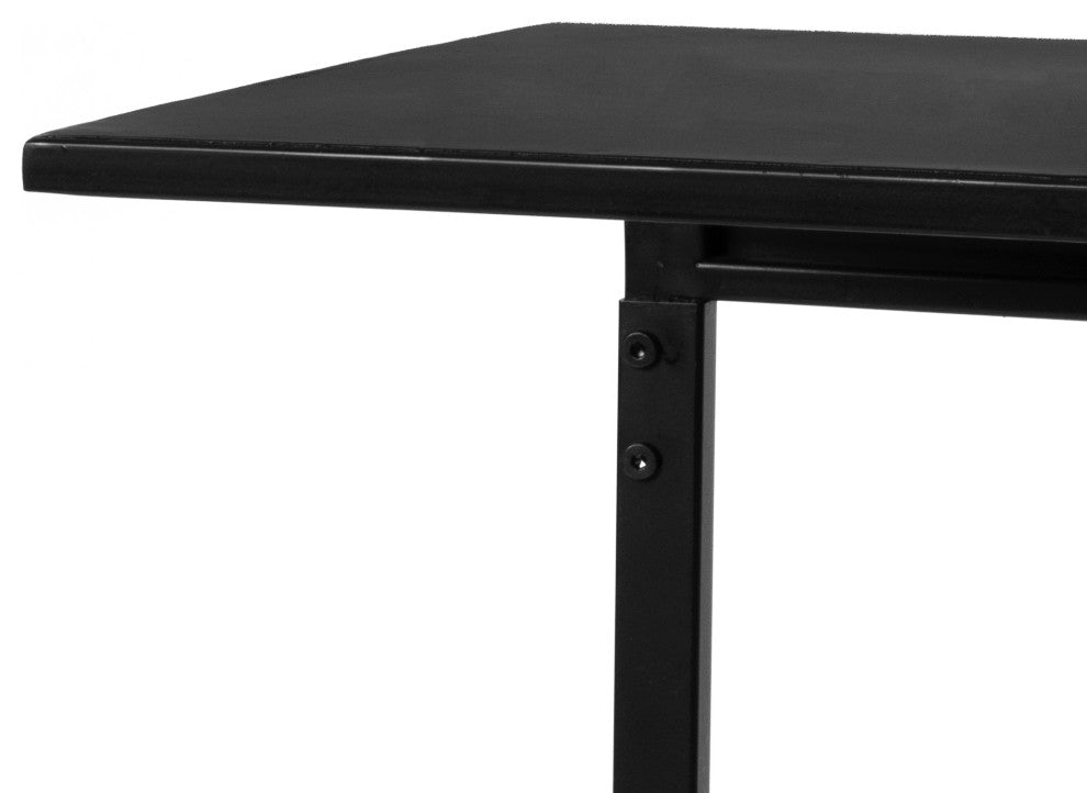 American Art Decor Black Portable C-Shaped Desk