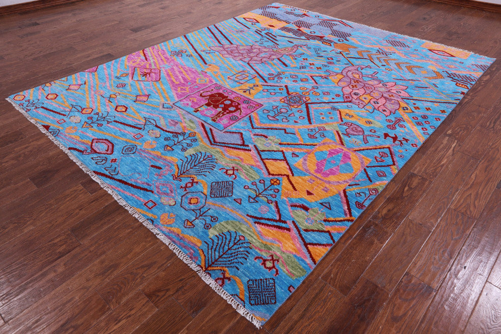 Moroccan Hand-Knotted Wool Rug 8' 0" X 10' 1" - Q15409