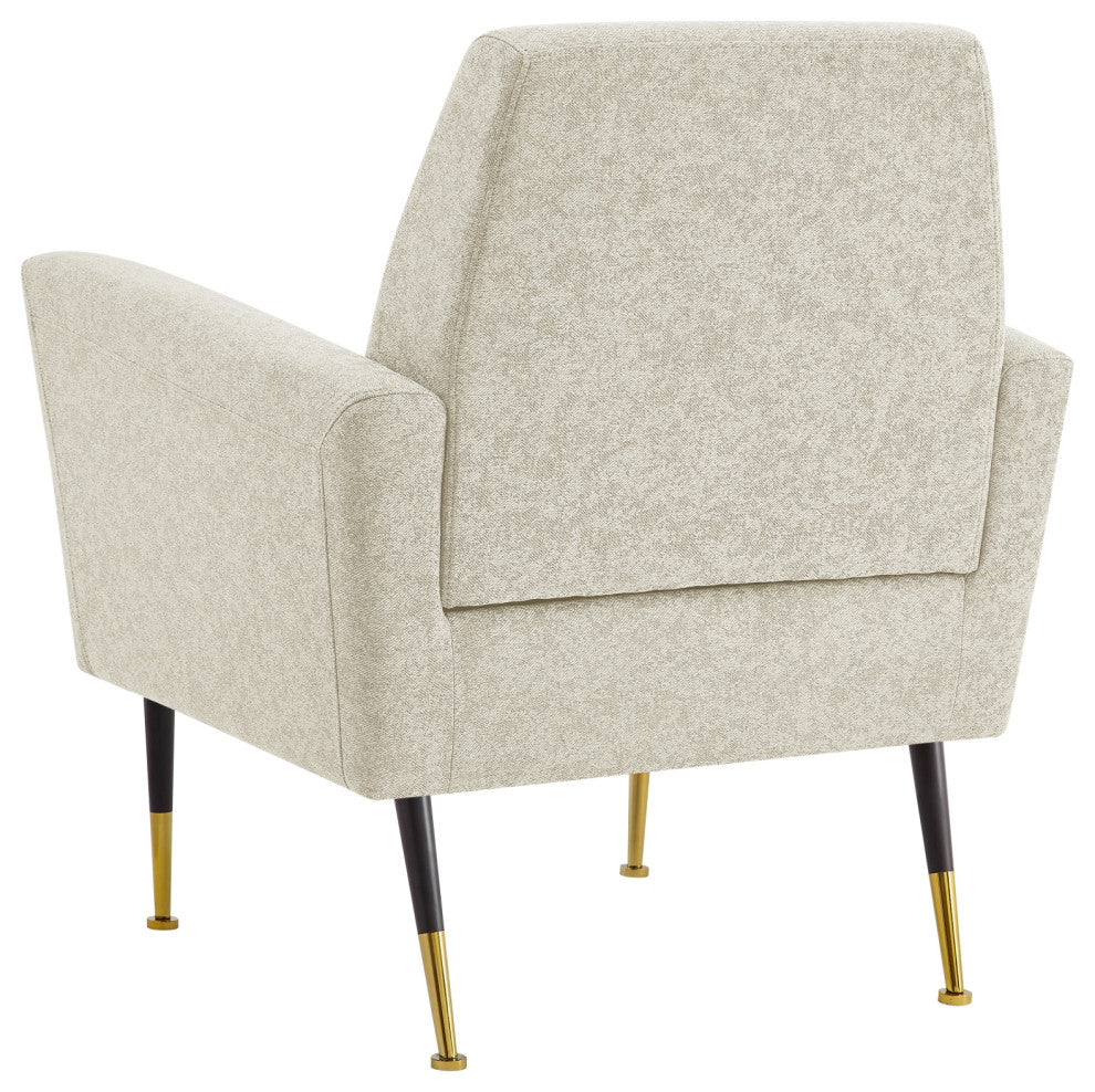 Inspired Home Holt Accent Chair Velvet/Linen 30Lx32Wx36H, Beige