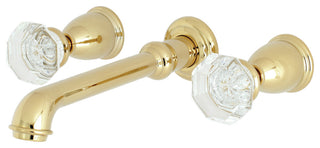 Kingston Brass Two-Handle Wall Mount Bathroom Faucet, Polished Brass