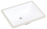 20" Rectangular White Finish Ceramic Undermount Vanity Sink