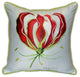 Pair of Betsy Drake Red Lily Large Pillows 18 Inch x 18 Inch