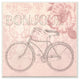 Bonjour Vintage Bicycle Paris, 12"x12", Wall Plaque Art