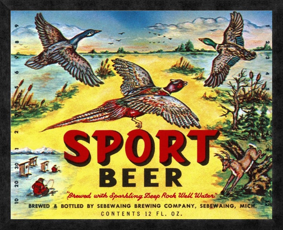 "Sport Beer" Framed Canvas Giclee by Vintage Booze Labels, 32x26"