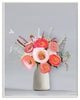 Flower Vase Pink Grey Painting, 13"x19"