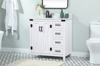 Home Living 19" Farmhouse White-Light Bathroom Vanity