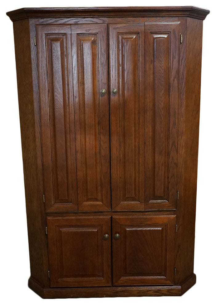 Eagle Furniture Classic Oak Corner Computer Armoire Work Station, Conc