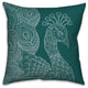 Line Pattern Peacock 2 18x18 Spun Poly Pillow