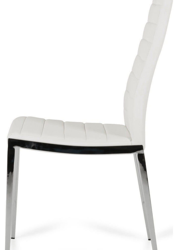 Libby - Modern White Leatherette Dining Chair (Set Of 2)