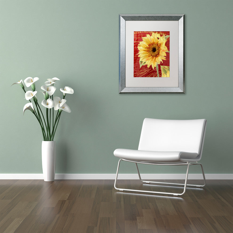 Color Bakery 'Ete Lady Bug' Matted Framed Art, Silver Frame, White Mat, 11x14