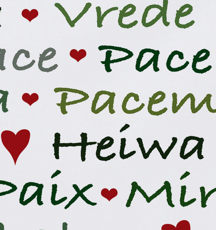 Words of Peace, Word Print Placemat, Green (Set of 4), 18 x 14"