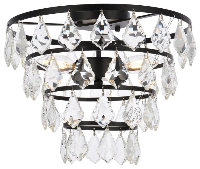 Evan 14" Flush Mount, Black