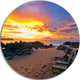 Khao Lak Beach View At Sunset, Seashore Disc Metal Wall Art, 11"