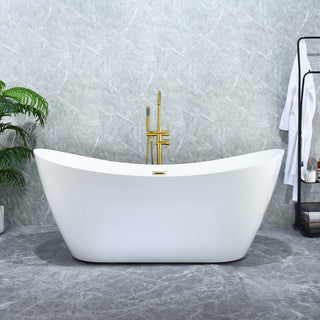 Vansza 67"x32" Flatbottom Freestanding Acrylic Soaking Bathtub