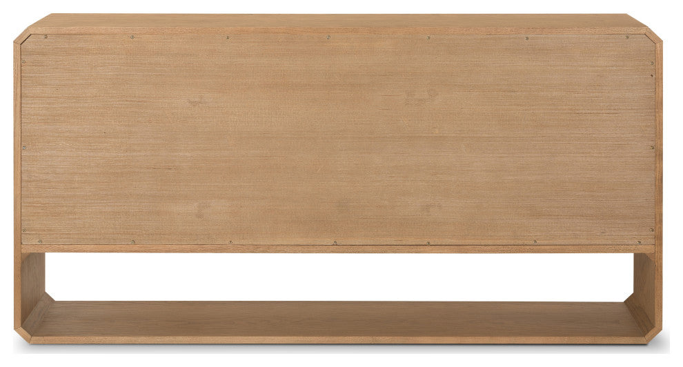 Full white-background back view of dresser showing rear panel.