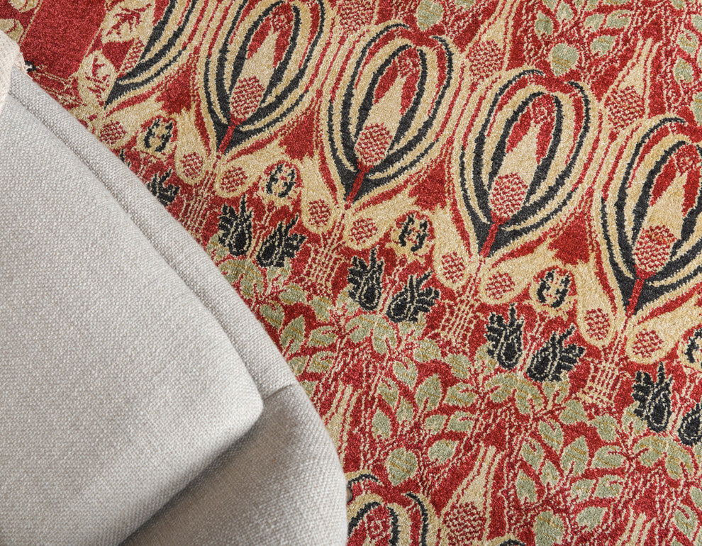 Unique Loom Rust Red Carnation Edinburgh 5' 0 x 8' 0 Area Rug