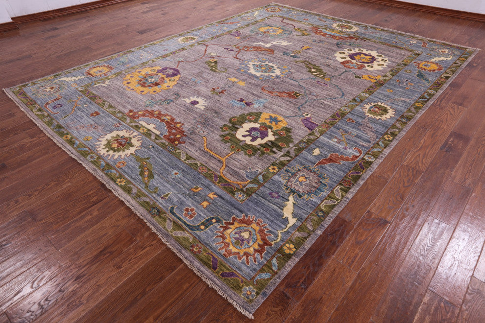 Turkish Oushak Hand-Knotted Wool Rug 9' 1" X 12' 0" - Q12400