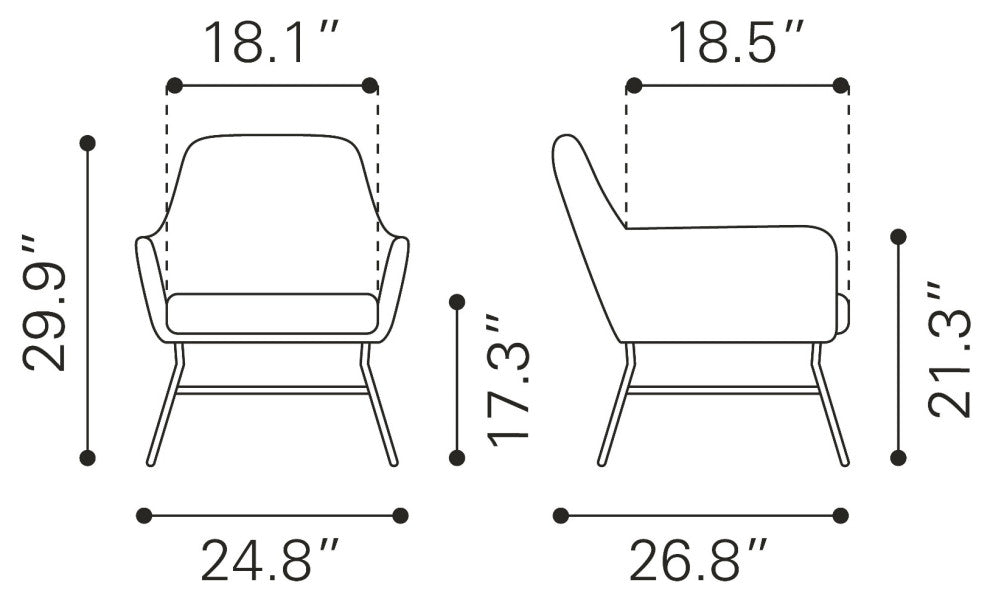 Accent Chair, Steel Metal, Vintage Brown, Black, Lounge Cafe Lobby Hospitality