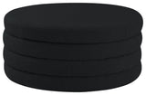 Aphia Boucle Fabric Upholstered Ottoman, Black, Ottoman / Coffee Table