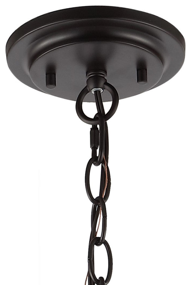 Harper Industrial Farmhouse Iron LED Pendant, Oil Rubbed Bronze, 17.88"