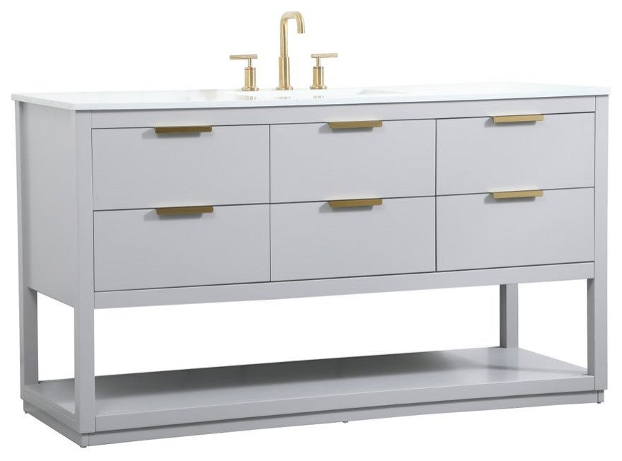 Elegant Decor Larkin Bathroom Vanity Grey