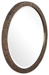 Wayde Gold Bark Round Mirror
