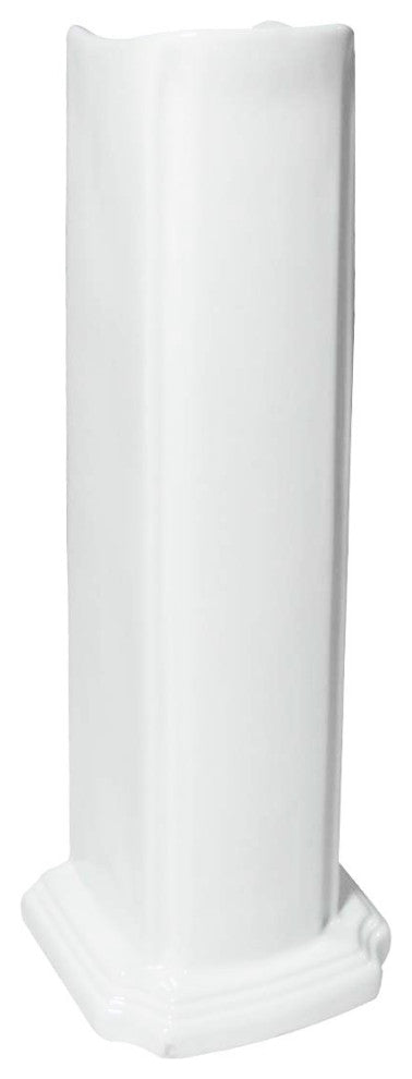 Cloakroom 19" Bathroom Pedestal Sink Combo White Space Saver with Faucet Holes
