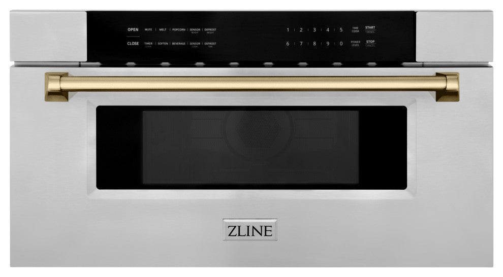 Microwave Drawer, Stainless Steel and Champagne Bronze, MWDZ-30-CB