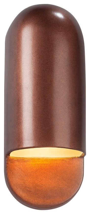 Capsule Wall Sconce, Small, Dedicated LED, Antique Copper