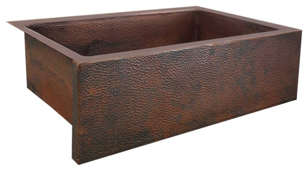 Pinnacle Copper Farmhouse Kitchen Sink, Antique Copper