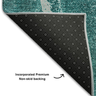 Premium Machine Washable Mayfield AMF524 Teal 3' x 5' Rug