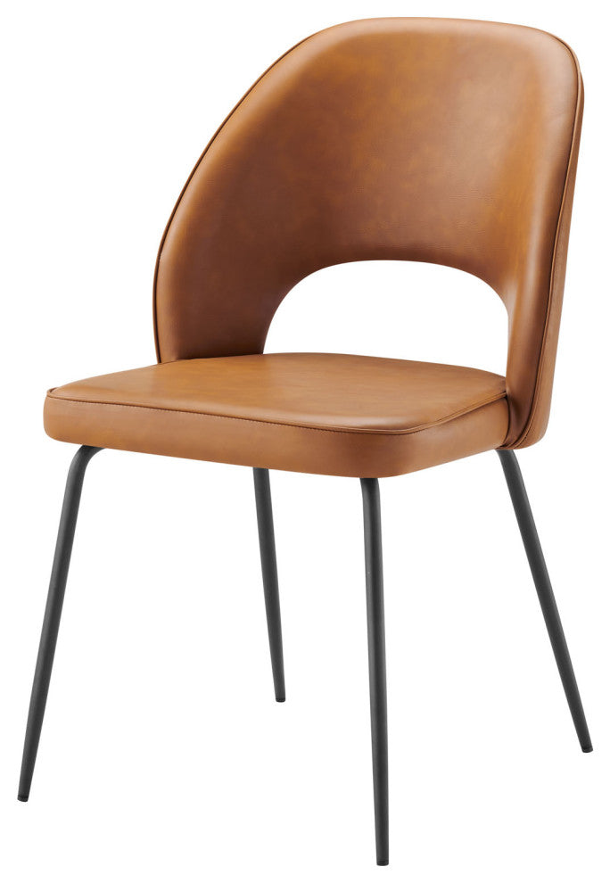Side Dining Chair, Set of 2, Tan Black, Velvet, Modern, Cafe Bistro Hospitality