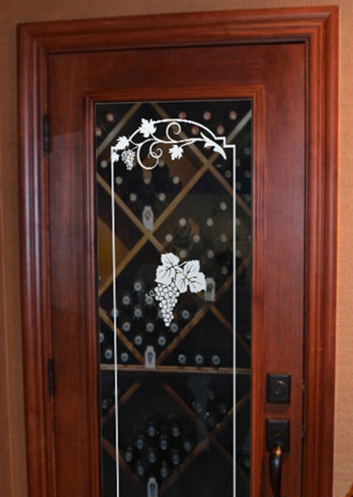 Wine Door - Grape Cluster Grape Ivy - Primed - 30" x 80" - Book/Slab Door