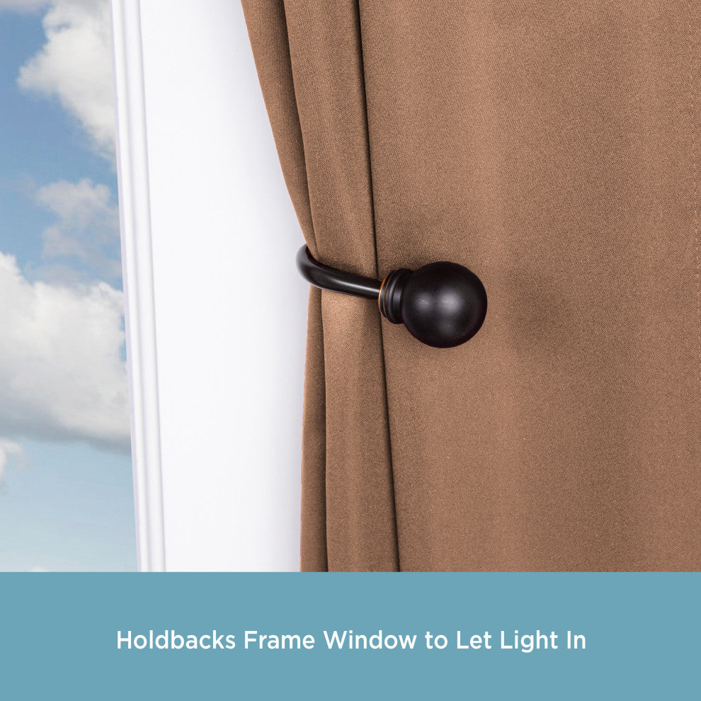 Kenney Chelsea 5/8 Decorative Curtain Rod & Holdback Set, Oil Rubbed Bronze, 48-