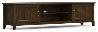 Burlington Solid Wood 72" Low TV Media Stand, Mahogany Brown