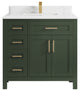 Cambridge 36 Center Sink Bath Vanity in Pewter Green 1.5" Empira Quartz