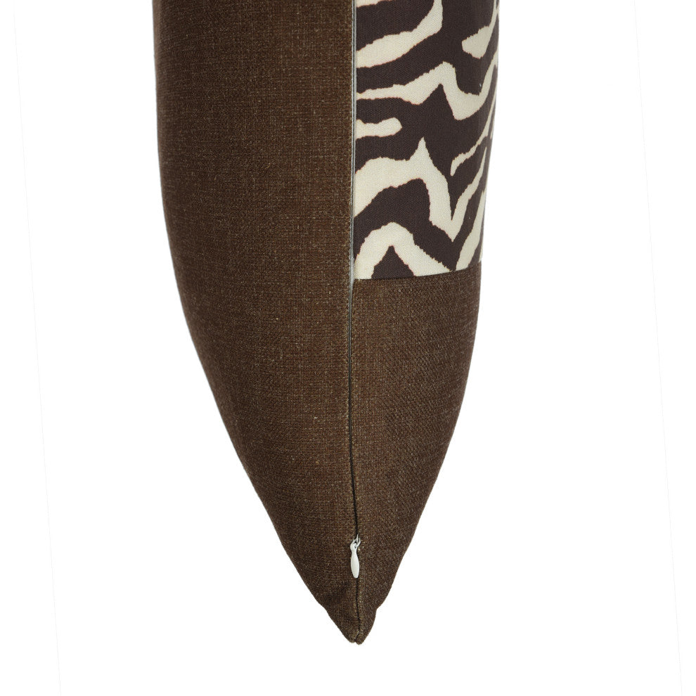 Dann Foley Square Linen Cushion Zebra Print Upholstery