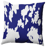 18" x 18" Moo Print Decorative Throw Pillow, Indigo Blue