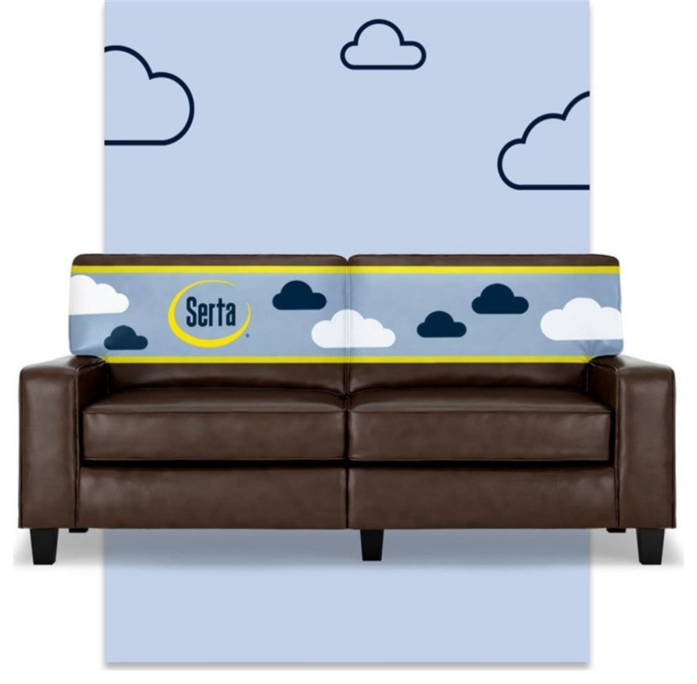 Serta Palisades 73" Track Arm Sofa with Removable Covers Chestnut Brown