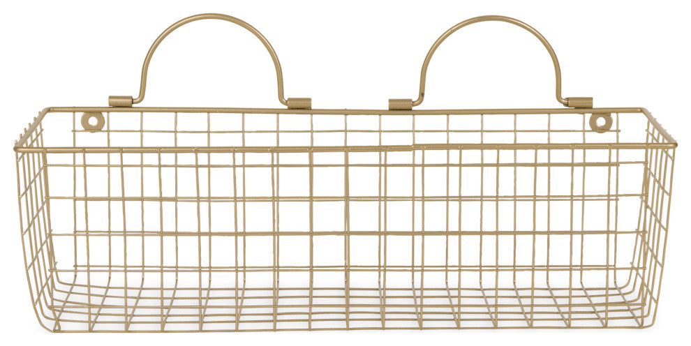 Assorted Gold Wire Wall Basket (Set of 2)