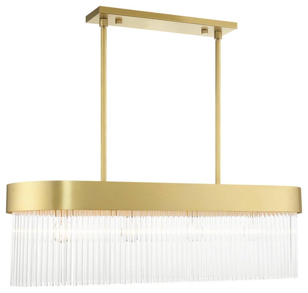 Livex Lighting Norwich 4 Light Soft Gold Linear Chandelier