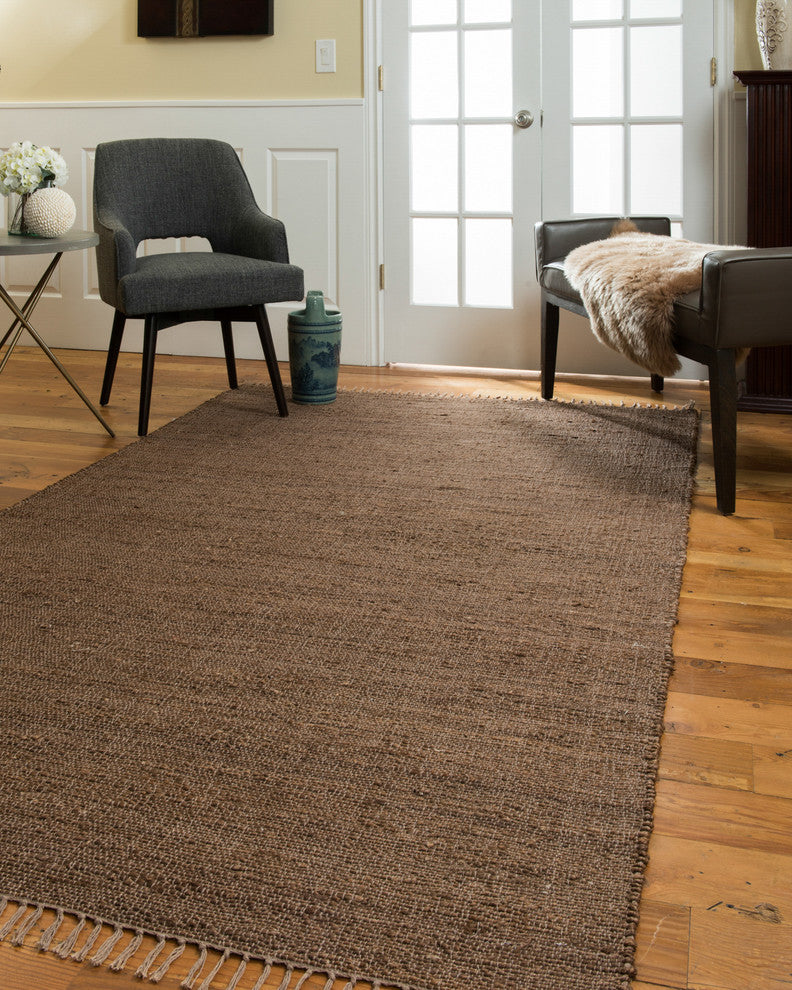 Natural Area Rugs 100% Natural Fiber Venice Jute Rectangular Rug, Brown, 8' X 10