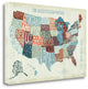 "Usa Modern Blue" By Michael Mullan, Giclee Print on Gallery Wrap Canvas