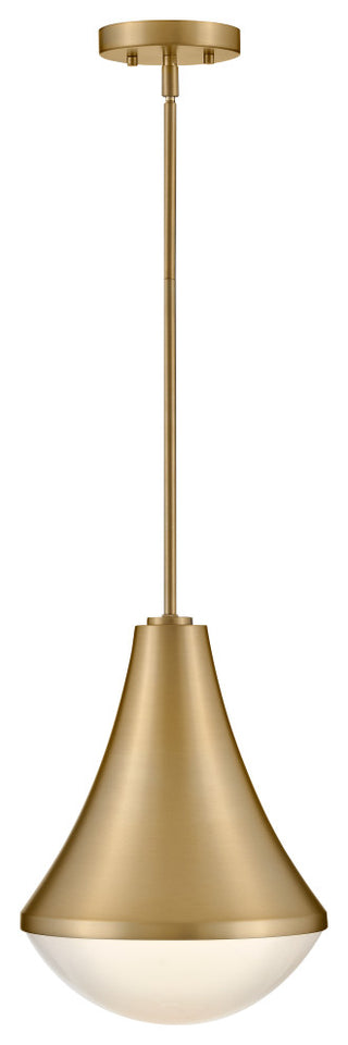 Lark Haddie 11" Modern Pendant Light, Lacquered Brass