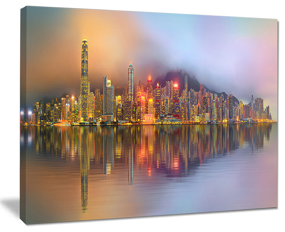 "Singapore Financial District Island" Canvas Print20"x12"