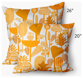 Flower Forest Decorative Throw Pillow, Mango, 26"x26"