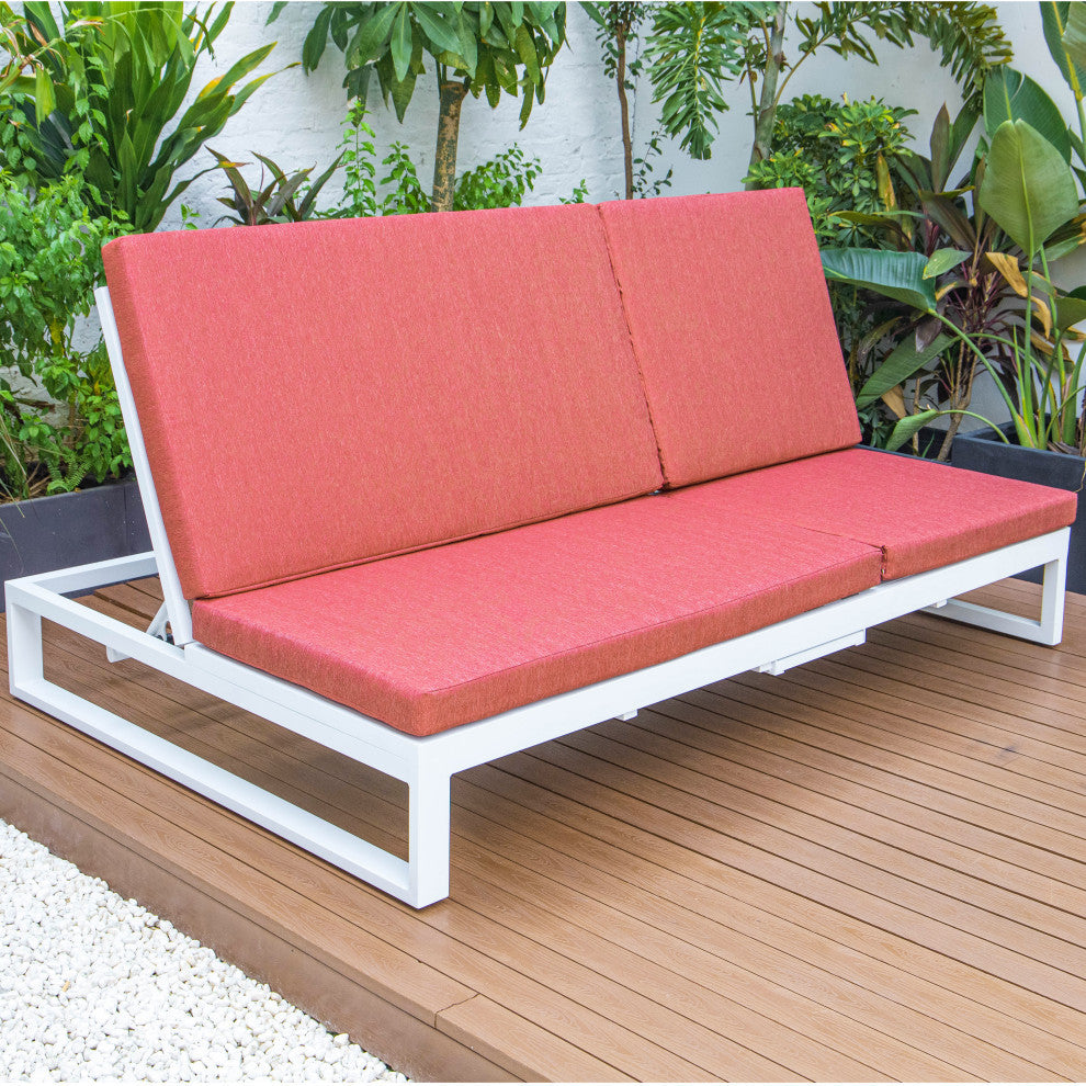 LeisureMod CLW-82R Chelsea Convertible Lounge Reclining Double Chaise Cushions