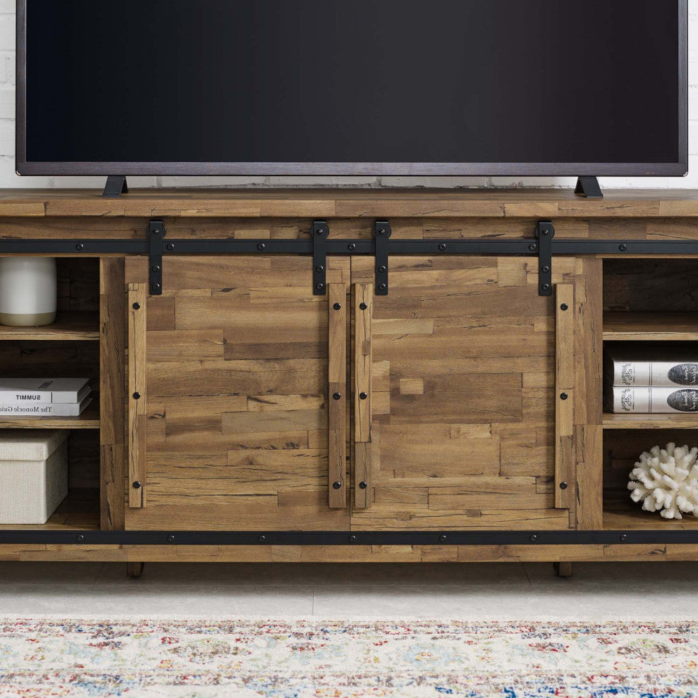 Modern Dining Room Buffet Table Sideboard Media TV Stand, Wood Metal, Walnut